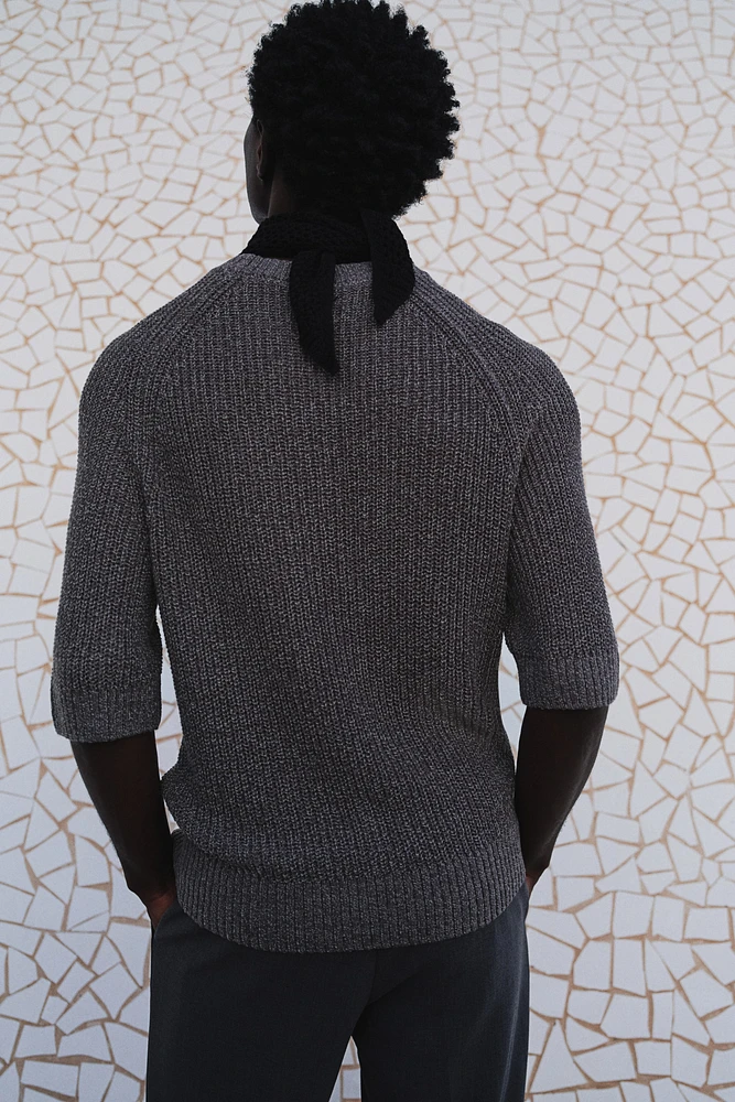 Regular-Fit Short-Sleeved Sweater