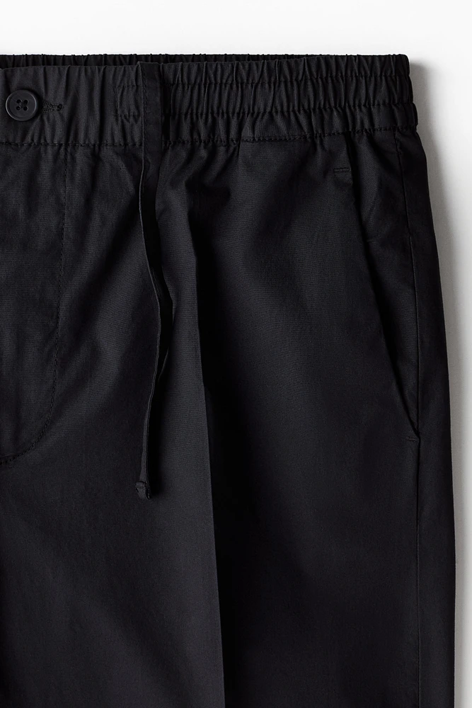 Regular-Fit Cropped Cotton Pants