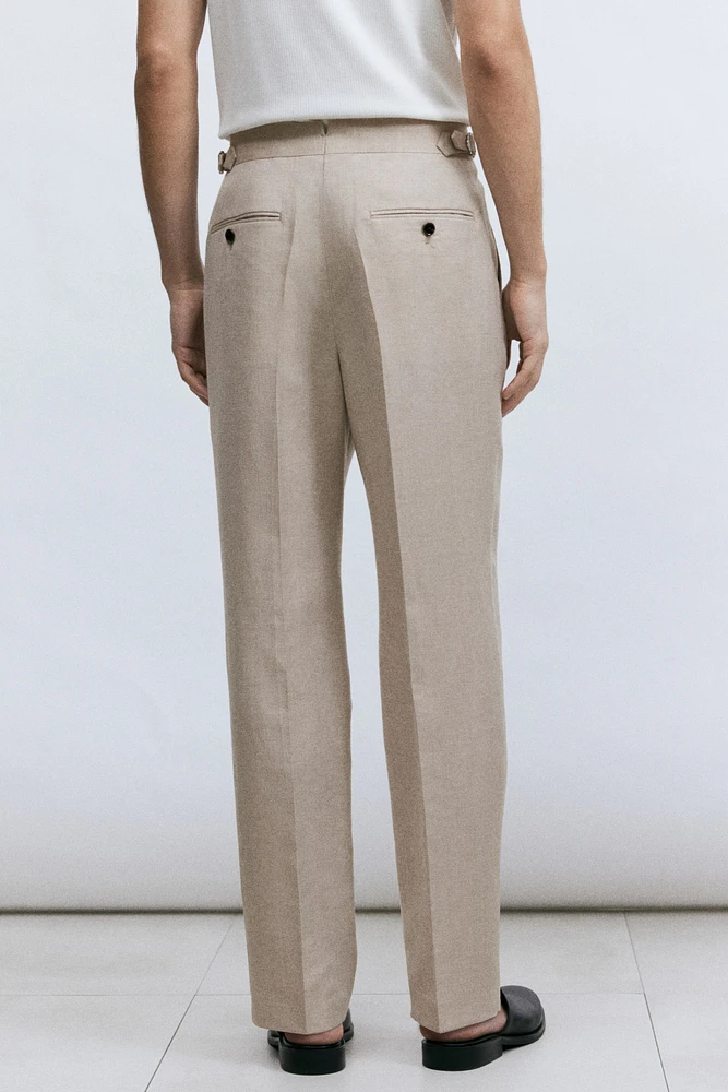 Regular Fit Wool-Blend Suit Pants