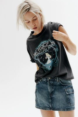Denim Cargo Mini Skirt