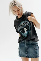Denim Cargo Mini Skirt