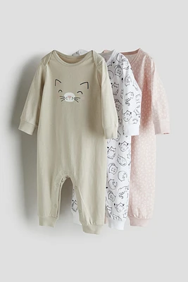 3-pack Cotton Jersey Pajama Jumpsuits