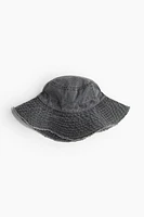Frayed-edge Cotton Bucket Hat