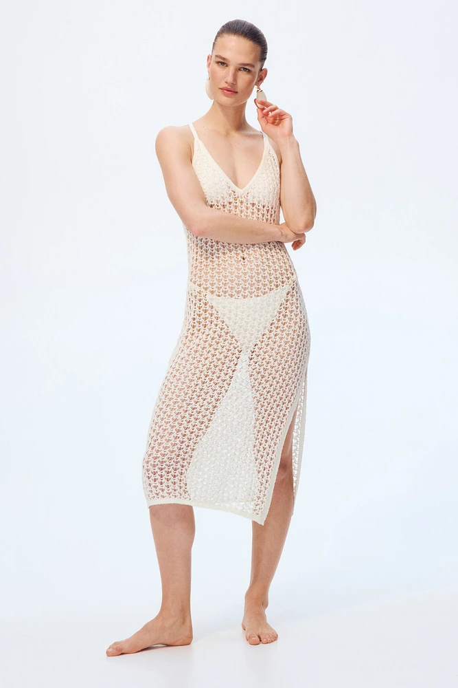 Hole-Knit Mini Beach Dress