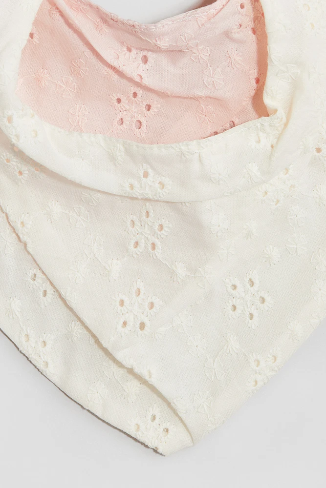 2-Pack Eyelet-Embroidered Bibs