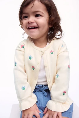 Embroidered-Detail Cardigan