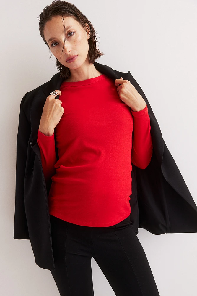 MAMA Ribbed Jersey Top