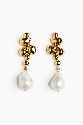 Gold-plated Pearl Earrings
