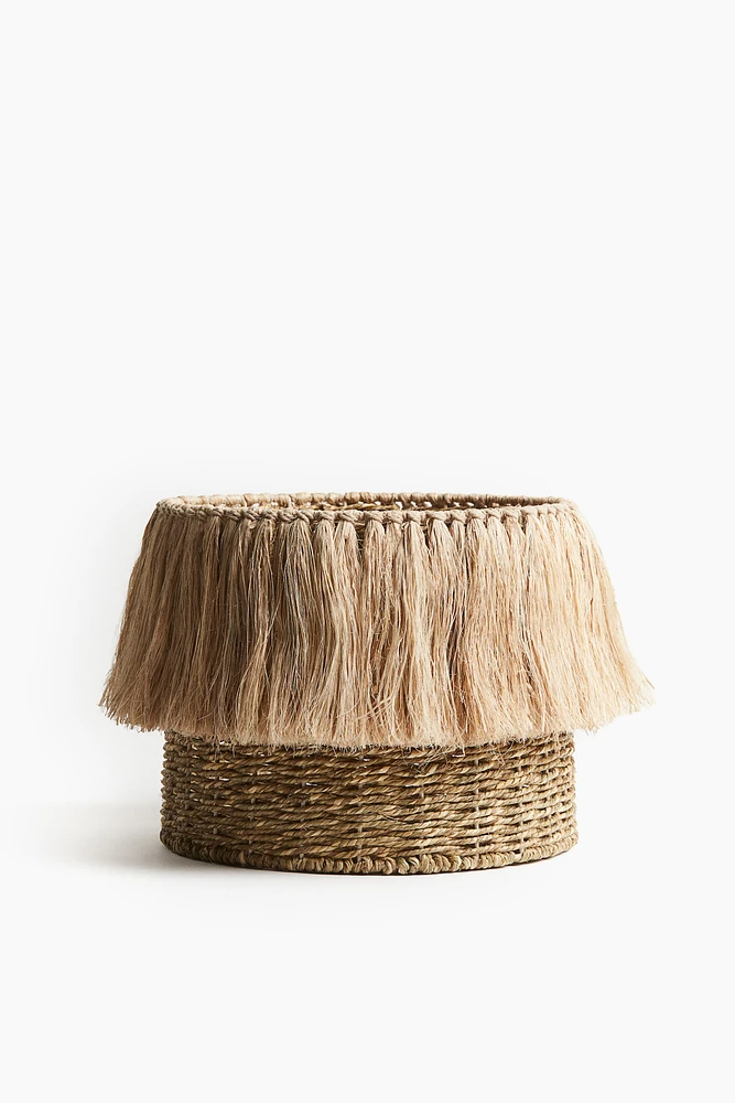 Tasseled Seagrass Storage Basket