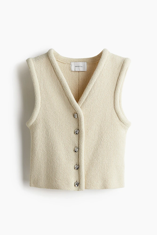 Button-Front Sweater Vest