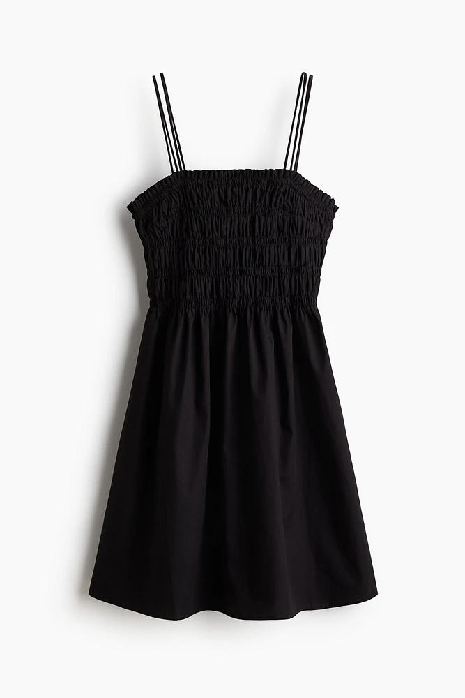 Smocked-Bodice Cotton Dress