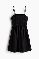 Smocked-Bodice Cotton Dress