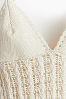 Crochet-look Knit Dress