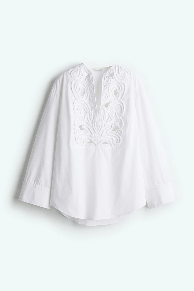 Blouse with Eyelet Embroidery