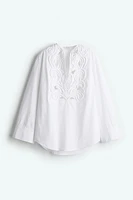 Blouse with Eyelet Embroidery