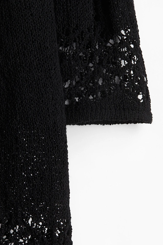 Hole-Knit Mini Dress