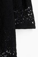 Hole-Knit Mini Dress