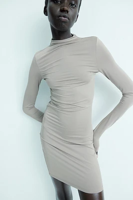 Mock Turtleneck Mini Dress