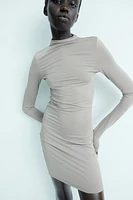 Mock Turtleneck Mini Dress