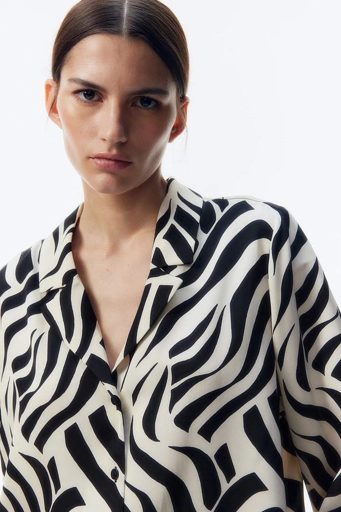 Chemise en sergé avec col cubain
