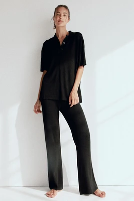 Pointelle-Knit Pants