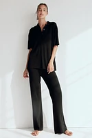 Pointelle-Knit Pants