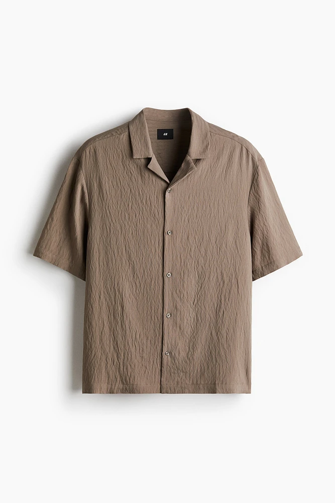 Chemise froissée ample avec col cubain
