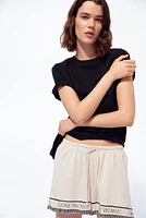 MAMA Before & After piqué shorts