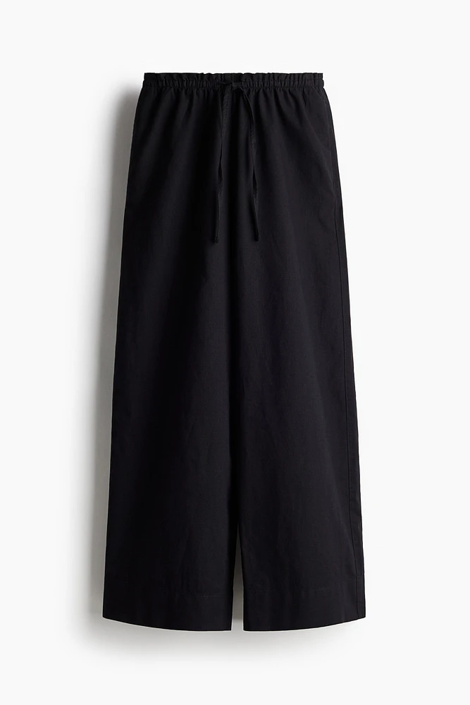 Pantalon large en lin mélangé