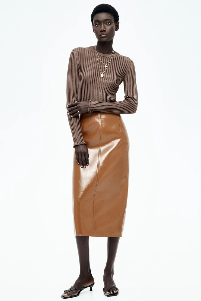 Coated Pencil Skirt