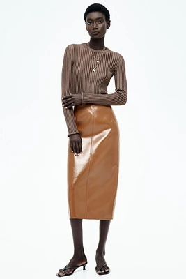 Coated Pencil Skirt