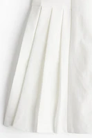 Pleat-Detail Twill Dress
