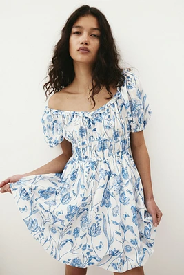 Bubble-Hem Cotton Dress
