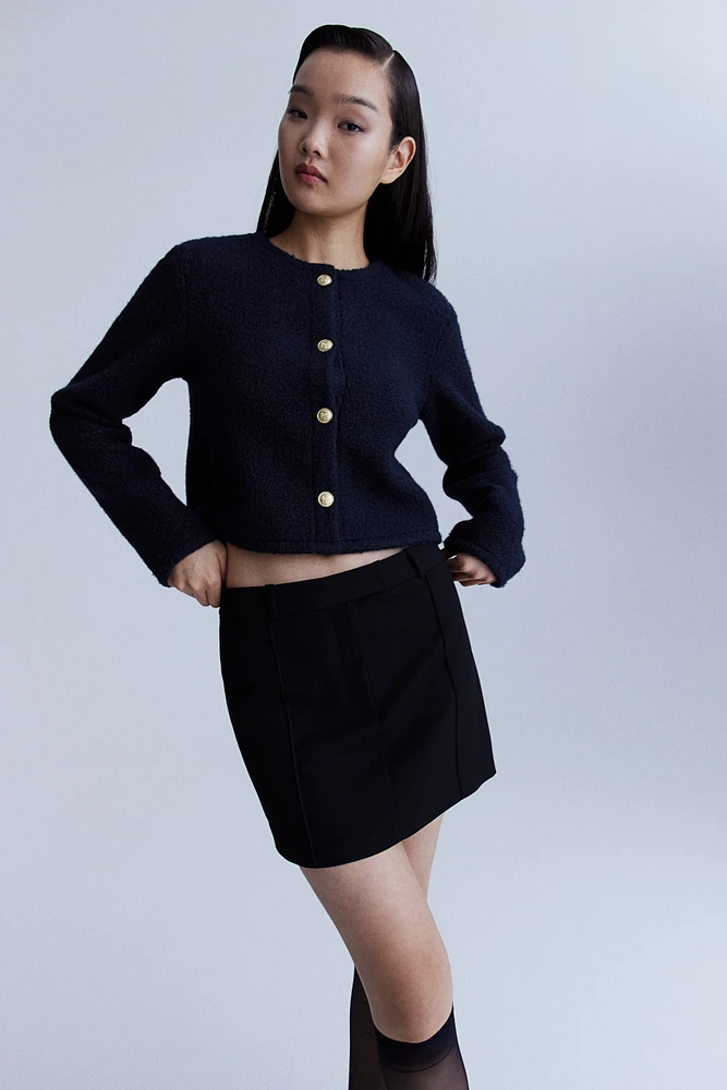 Bouclé-Weave Cardigan