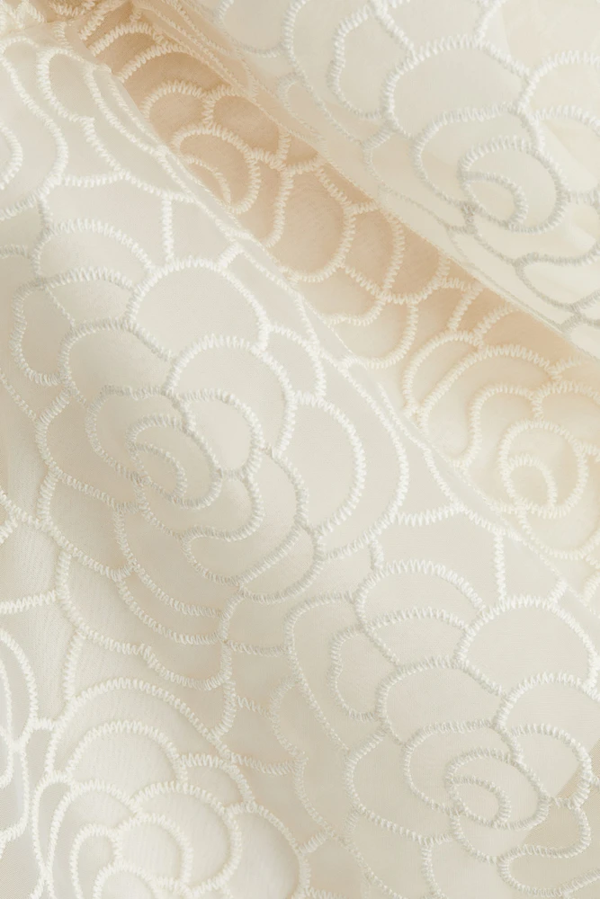 Embroidered Tie-Back Dress