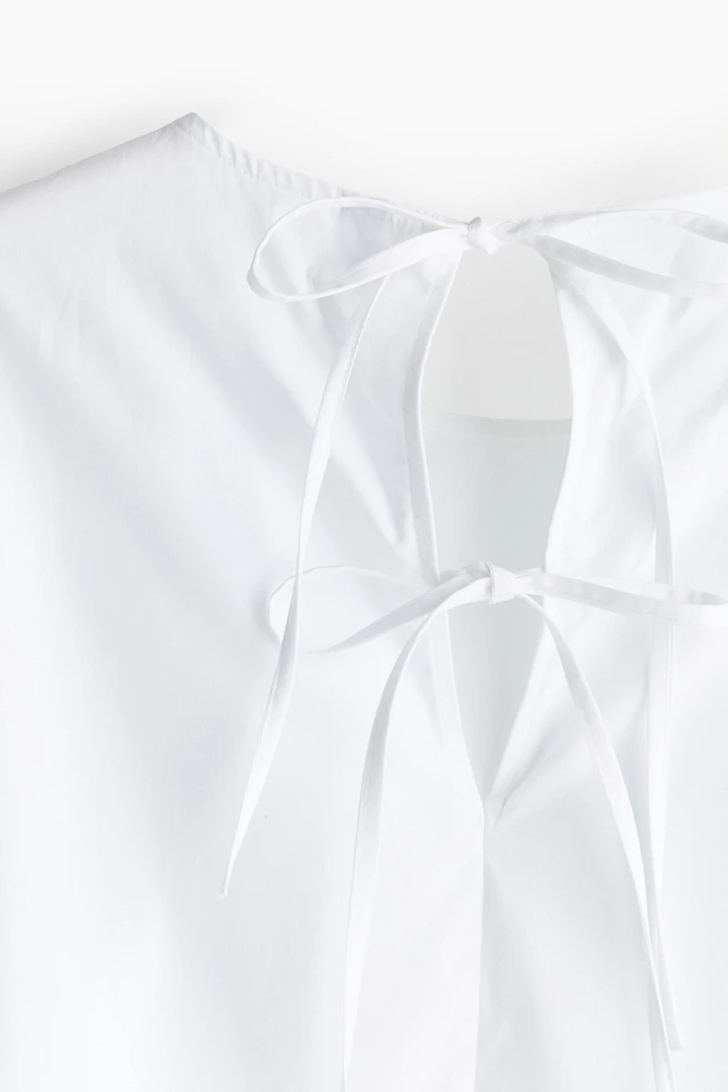 Tie-Detail Cotton Blouse