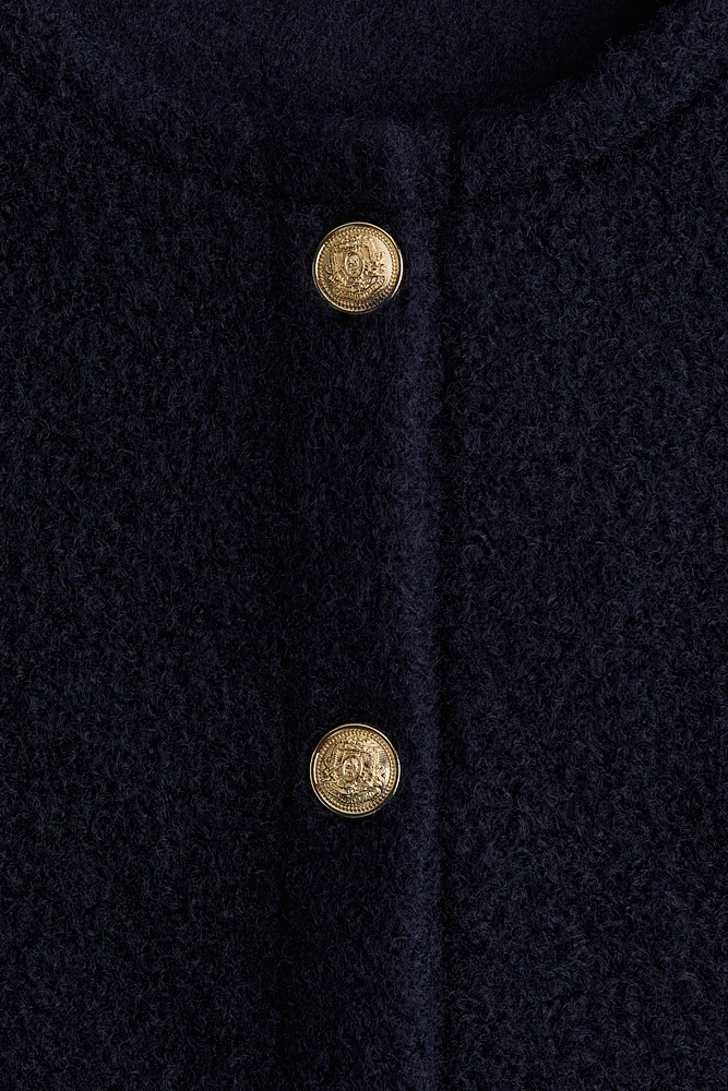 Bouclé-Weave Cardigan