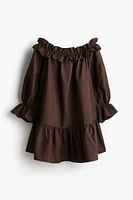 Off-the-Shoulder Poplin Dress