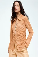 Ruched Mesh Shirt