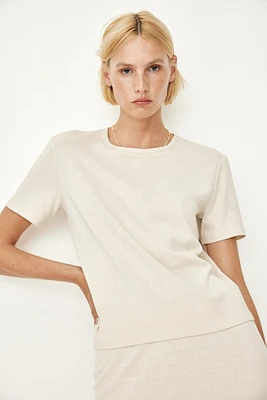 T-shirt en soie mélangée