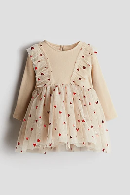 Jersey Dress with Tulle Skirt