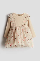 Jersey Dress with Tulle Skirt