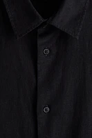 Loose-Fit Short-Sleeved Linen-Blend Shirt