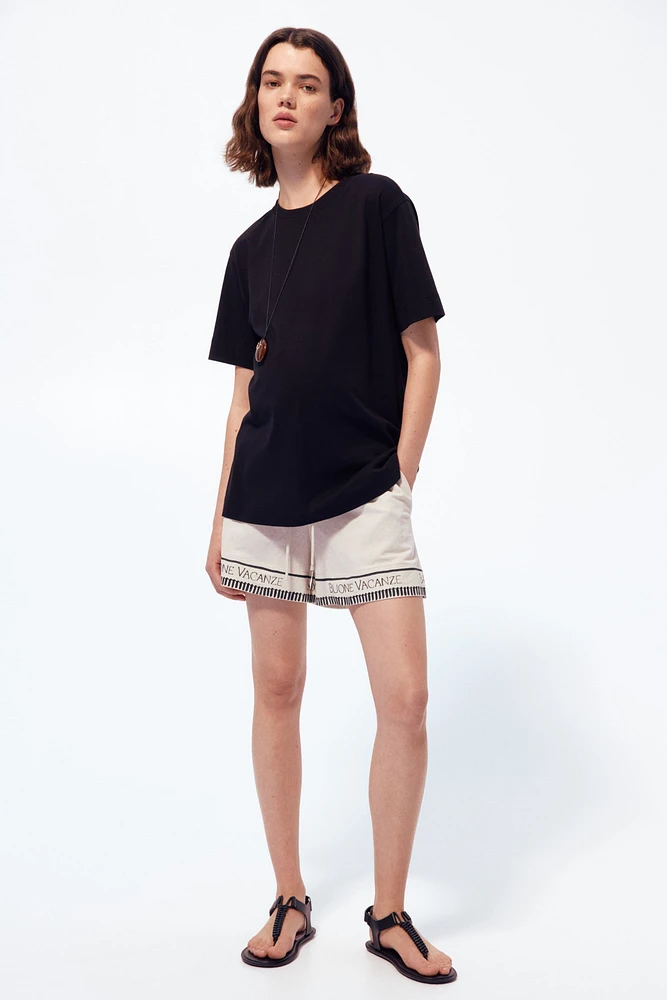 MAMA Before & After piqué shorts