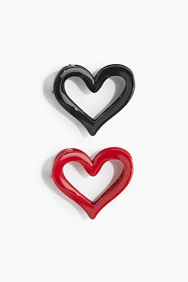 2-Pack Heart-Shaped Hair Claws