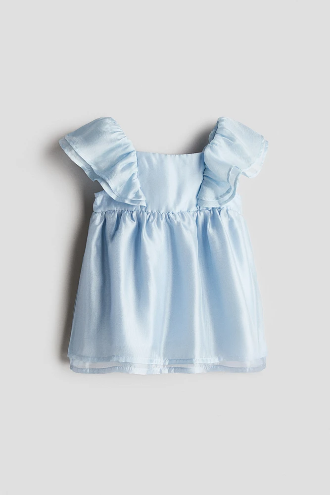 Flounced Satin Dress