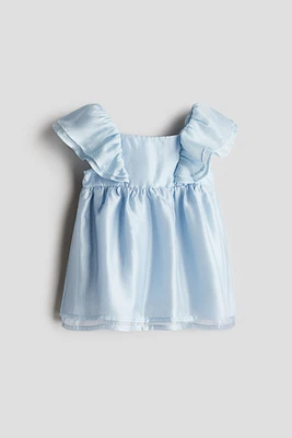 Flounced Satin Dress