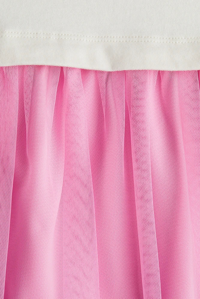 Tulle Dress with Printed Motif