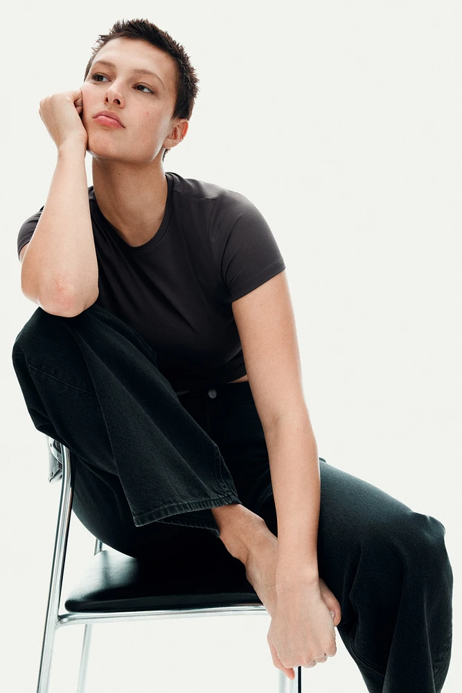 Microfiber Cropped T-Shirt