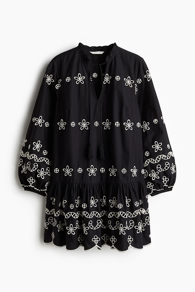 Tunic Dress with Eyelet Embroidery
